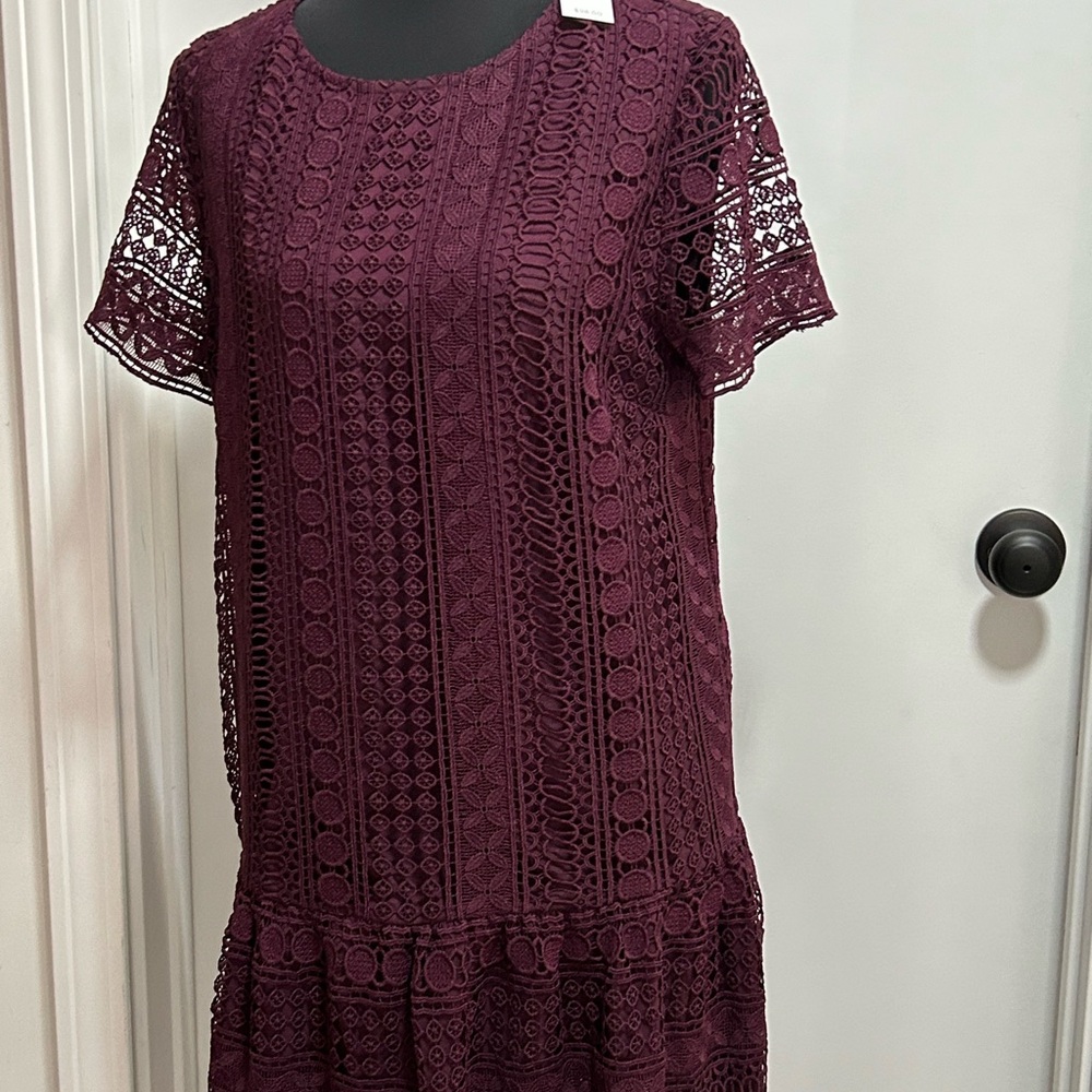 Elegant Lace Dress in Rich Burgundy